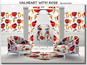 Sims 3 — ValHeart with Rose_marcorse by marcorse — Themed pattern: fun heart with rose gift for Valentine's Day.