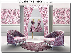 Sims 3 — Valentine Text_marcorse by marcorse — Themed pattern: Valentine's Day text design in pink, piurple and white