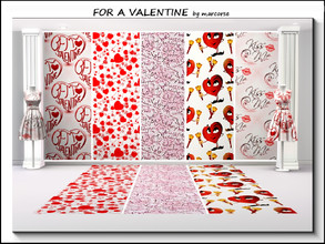 Sims 3 — For A Valentine_marcorse by marcorse — Five Valentine's Day patterns in red and white. All are found in the