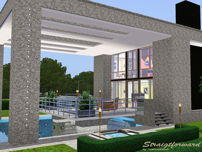 Sims 3 — Straightforward by matomibotaki — Modern cube-style house with stylish and luxury ambience. Details: Stylish