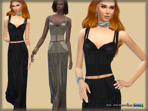 Sims 4 — Set Corset by bukovka — A set of clothes for women. Includes: top and skirt. Installed independently. Two