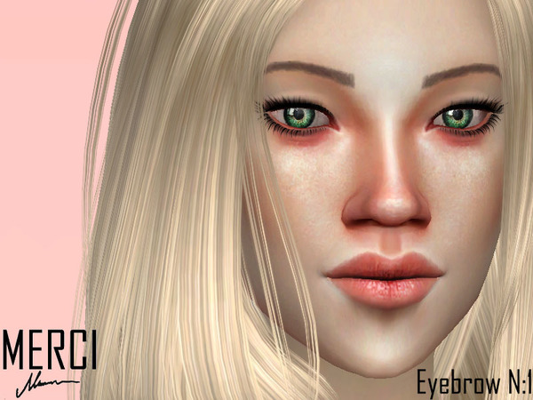 Sims 4 — Merci Eyebrows N.1 by -Merci- — Eyebrows for Women.(Teen-Elder) Have 9 colors. Have Fun!!