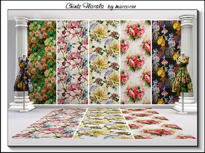 Sims 3 — Chintz Florals_marcorse. by marcorse — Five floral chintz Fabric patterns.