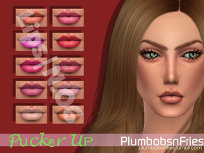 Sims 4 — Pucker Up | N.06 by Plumbobs_n_Fries — Matte Lipstick Females Teen to Elders 15 Colours Includes Thumnail