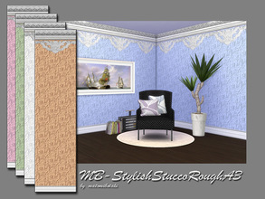 Sims 4 — StylishStuccoRoughA3 by matomibotaki — StylishStuccoRoughA3,stucco wallpapers with rough texture, trim and wall