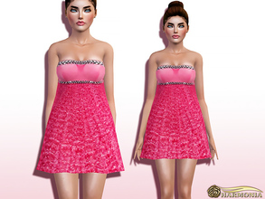 Sims 3 — Princess-Like Prom Designer Dress by Harmonia — Prom Dresses. Embellished. Short length. Custom Mesh By Harmonia