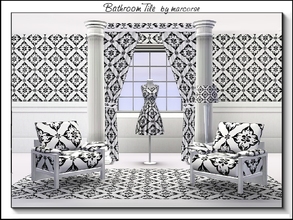 Sims 3 — Bathroom Tile_marcorse by marcorse — Tile pattern: black and white bathroom or foyer tile