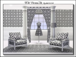 Sims 3 — BW Persian Tile_marcorse by marcorse — Tile pattern: black and white tile in a middle-eastern design