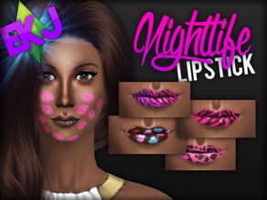 Sims 4 — ekj - Nightlife (Lipstick). by elliskane3 — No longer will your Sims' make-up blend in with every other person