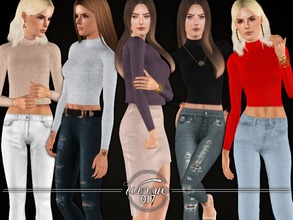Sims 3 — High Neck Tops (Set) by winnie017 — new set consisting of 2 high neck tops (loose fit and tight fit) with