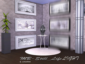 Sims 4 — B-Still_LifeLIGHT by matomibotaki — MB-Still_LifeLIGHT, painting with 3 different motives and light frame color,