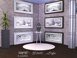 Sims 4 — MB-Still_Life by matomibotaki — MB-Still_Life, paintings each with 3 different motives and 2 frame colors dark -