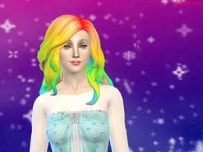 Sims 4 — Rainbow Hair Recolor by LoganOshawott — My first attempt at hair coloring for Sims 4! So I started off with a