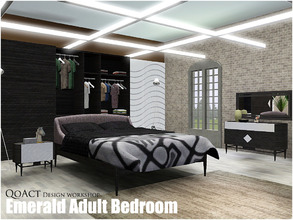 Sims 3 — Emerald Adult Bedroom by QoAct — QoAct Design Workshop | 2016 Bedroom Collection Set Content: - Emerald Bed