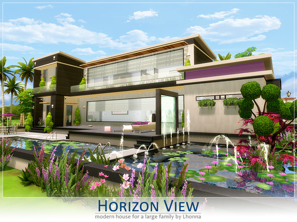 Sims 4 — Horizon View by Lhonna — Horizon View is large, luxury house furnished in modern and minimalist style. Both out