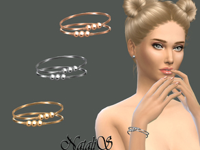 Sims 4 — NataliS_Triple beads bracelets by Natalis — Triple beads bracelets. Available in 3 colors. FT-FA-YA.