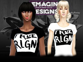 Sims 4 — 2 Ladies True Religion Tee's by emagin3602 — Designed by Emagin Designs