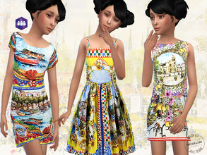 Sims 4 — Forever Italy Dress Set by FritzieLein — Some beautiful summer dresses.They feature a colourful