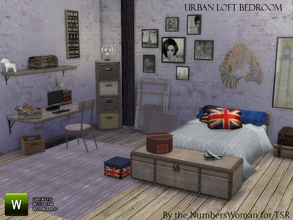 Sims 4 — Urban Loft Bedroom by TheNumbersWoman — Urban Styled used furniture for that look on a budget. This set is all