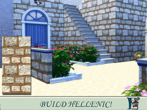 Sims 4 — Hellenic wall E by evi — One of a set of five hellenic walls