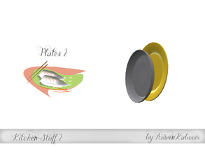 Sims 4 — Kitchen Stuff 2 - Plates 2 by ArwenKaboom — Plates number 2 that correspond with the slot on the shelf. It goes