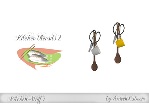 Sims 4 — Kitchen Stuff 2 - Utensils 2 by ArwenKaboom — Kitchen utensils in two recolors. 