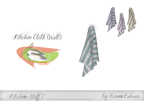 Sims 4 — Kitchen Stuff 2 - Cloth (Wall) by ArwenKaboom — Wall kitchen cloth in four recolors. 