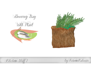 Sims 4 — Kitchen Stuff 2 - Grocery Bag With Plant by ArwenKaboom — Old grocery bag with plant. 