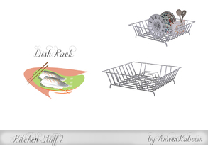Sims 4 — Kitchen Stuff 2 - Dish Rack by ArwenKaboom — Kitchen dish rack. It has two slots that correspond with plates