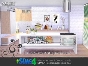 Sims 4 — Nuance Cooktop and oven (stove) by SIMcredible! — *cloned from a regular stove. This model has a cooktop and we