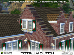 Sims 4 — Totally Dutch by Mutske — This set is made to create a dutch look. The set contains several facades, a dormer,