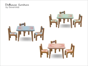 Sims 4 — [Dollhouse furniture] Table with chairs by Severinka_ — Toy table with chairs a set 'Dollhouse furniture' 3