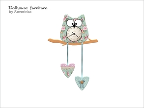 Sims 4 — [Dollhouse furniture] Wall clock Owl by Severinka_ — Wall clock Owl a set 'Dollhouse furniture' 1 color