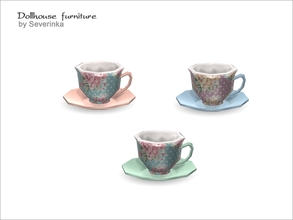 Sims 4 — [Dollhouse furniture] Cup by Severinka_ — Toy cup a set 'Dollhouse furniture' 3 colors