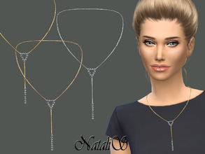 Sims 4 — NataliS_Sparkle Y Chain Necklace by Natalis — Triangular variation on a traditional Y necklace with lots of