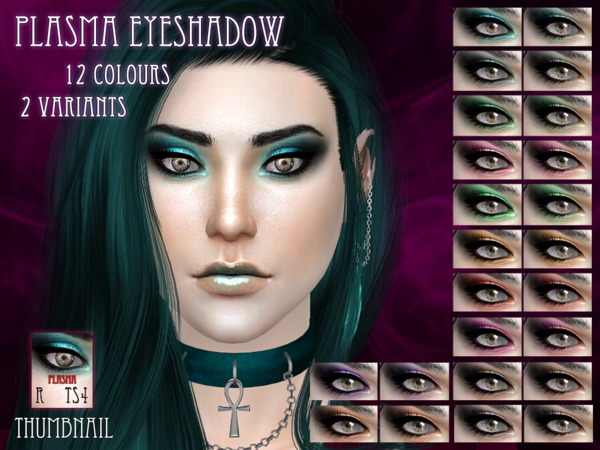Sims 4 — Plasma eyeshadow by RemusSirion — Update 2021-01-04: now HQ-compatible! Eyeshadow for female sims, 12 colours in