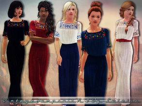 Sims 3 — Vintage Jumpsuit No 3 by Lutetia — This set contains a vintage/mexican inspired jumpsuit ~ Works for female