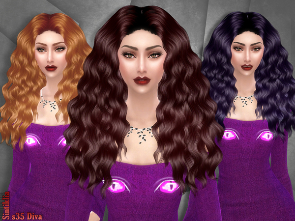Sims 4 — Sintiklia - Hair s35 Diva by SintikliaSims — Includes 42 colors Double buns hair New mesh Compatible with all