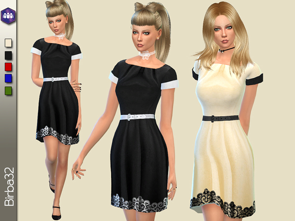 Sims 4 — Get Together Black dress by Birba32 — When I bought the EP Get Together I noticed this very cute mesh and I