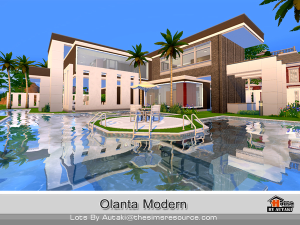 Sims 4 — Olanta Modern by autaki — Olanta Modern Luxury modern styles. Compact modern house for you simmies. It has -