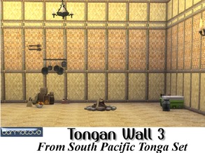 Sims 4 — Tongan Wall 3 by abormotova2 — This set contains 15 Tongan walls, of woven flax and Tapa cloth (bark type fabric