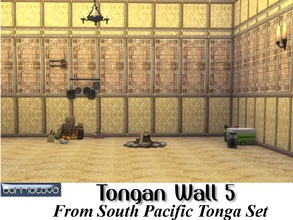 Sims 4 — Tongan Wall 5 by abormotova2 — This set contains 15 Tongan walls, of woven flax and Tapa cloth (bark type fabric