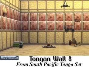 Sims 4 — Tongan Wall 8 by abormotova2 — This set contains 15 Tongan walls, of woven flax and Tapa cloth (bark type fabric