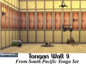 Sims 4 — Tongan Wall 9 by abormotova2 — This set contains 15 Tongan walls, of woven flax and Tapa cloth (bark type fabric