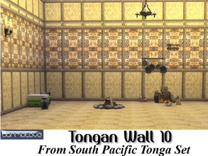 Sims 4 — Tongan Wall 10 by abormotova2 — This set contains 15 Tongan walls, of woven flax and Tapa cloth (bark type