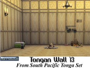 Sims 4 — Tongan Wall 13 by abormotova2 — This set contains 15 Tongan walls, of woven flax and Tapa cloth (bark type