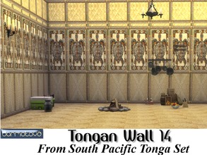 Sims 4 — Tongan Wall 14 by abormotova2 — This set contains 15 Tongan walls, of woven flax and Tapa cloth (bark type