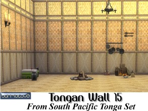 Sims 4 — Tongan Wall 15 by abormotova2 — This set contains 15 Tongan walls, of woven flax and Tapa cloth (bark type