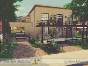 Sims 4 — Hill Side Industrial by ArwenKaboom — Modern, one bedroom industrial style home for your simmies. It has: