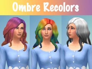 Sims 4 — Curly Ombre Recolors by Eenhoorntje — 10 ombre swatches for this curly hair c:
